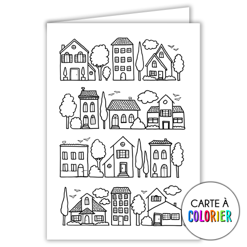 Les maisons – Carte à colorier