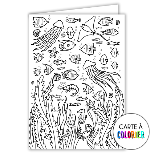 Fond marin – Carte à colorier