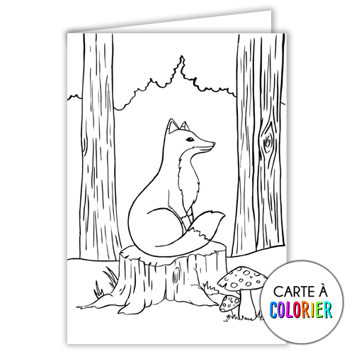 Le renard – Carte à colorier