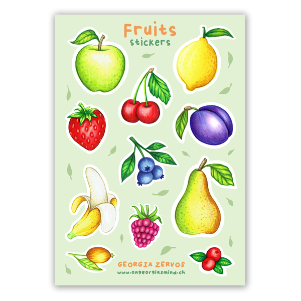 Feuille de Stickers “Fruits”