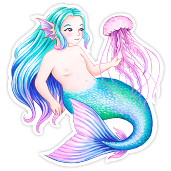 Sticker “Sirène et méduse”